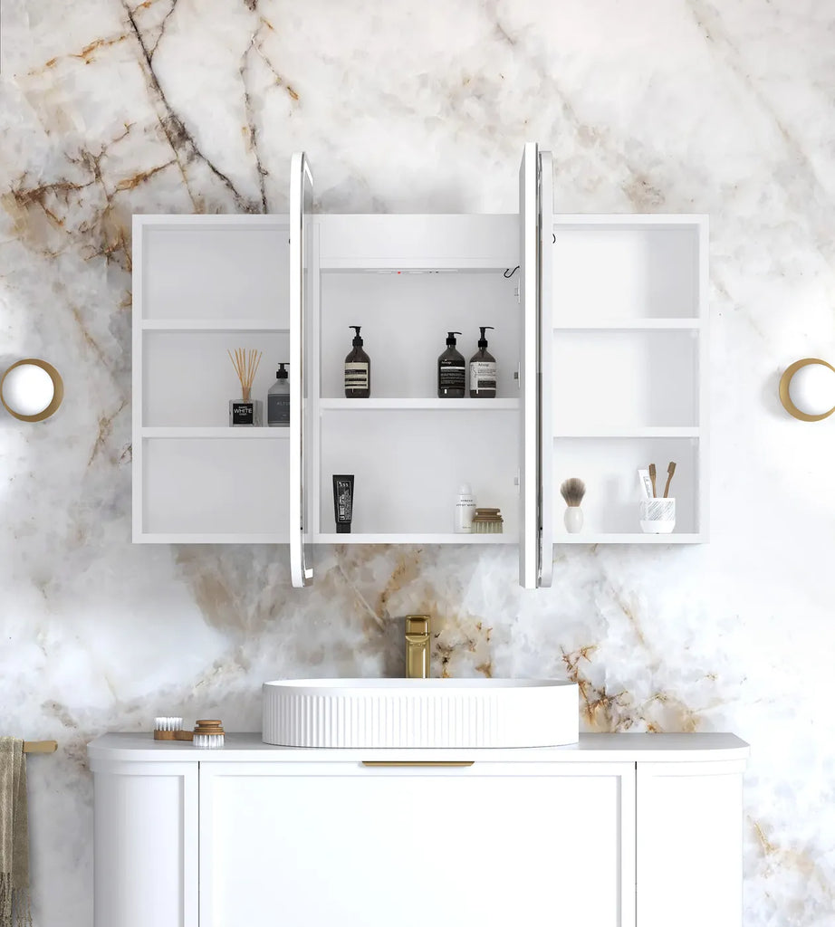 Charlie 3 Door LED Shaving Cabinet - White