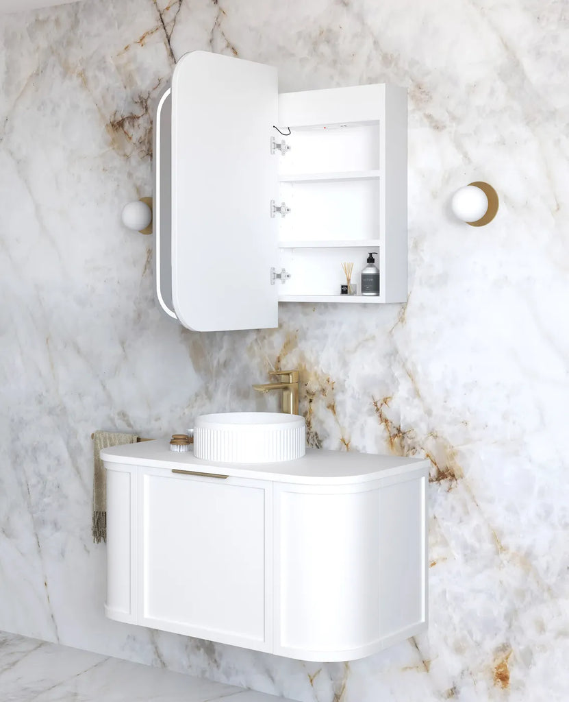 Charlie 2 Door LED Shaving Cabinet - White
