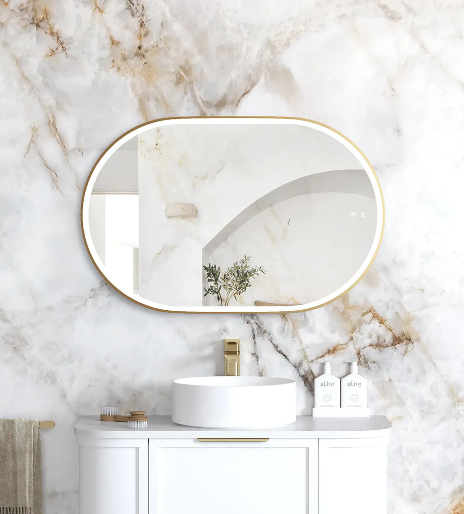 Flux Gold Oval LED Mirror