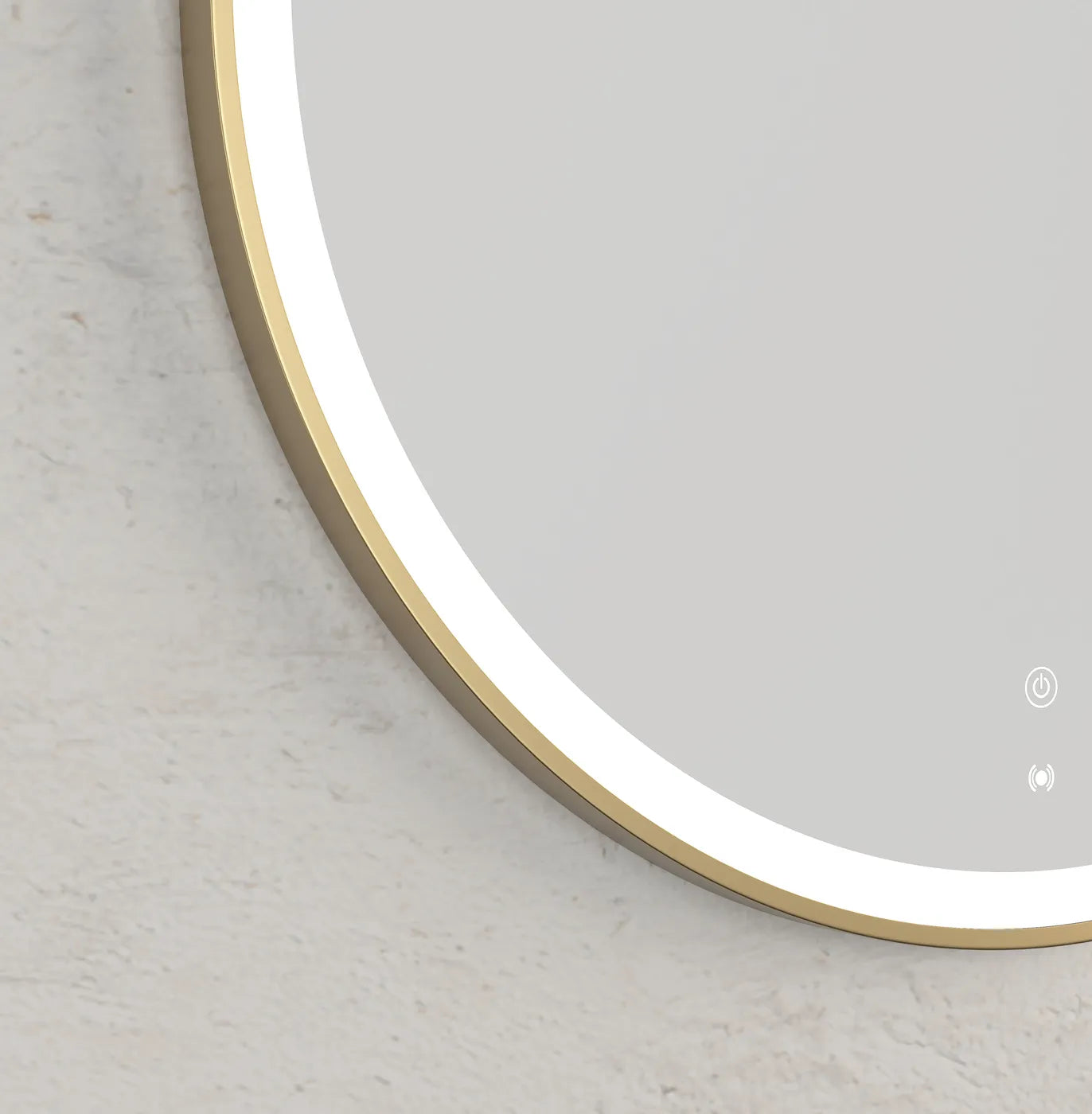 Cyrene Gold Round LED Mirror