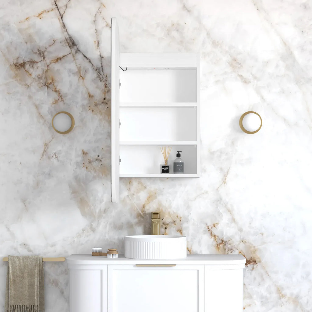 Charlie LED Shaving Cabinet - White