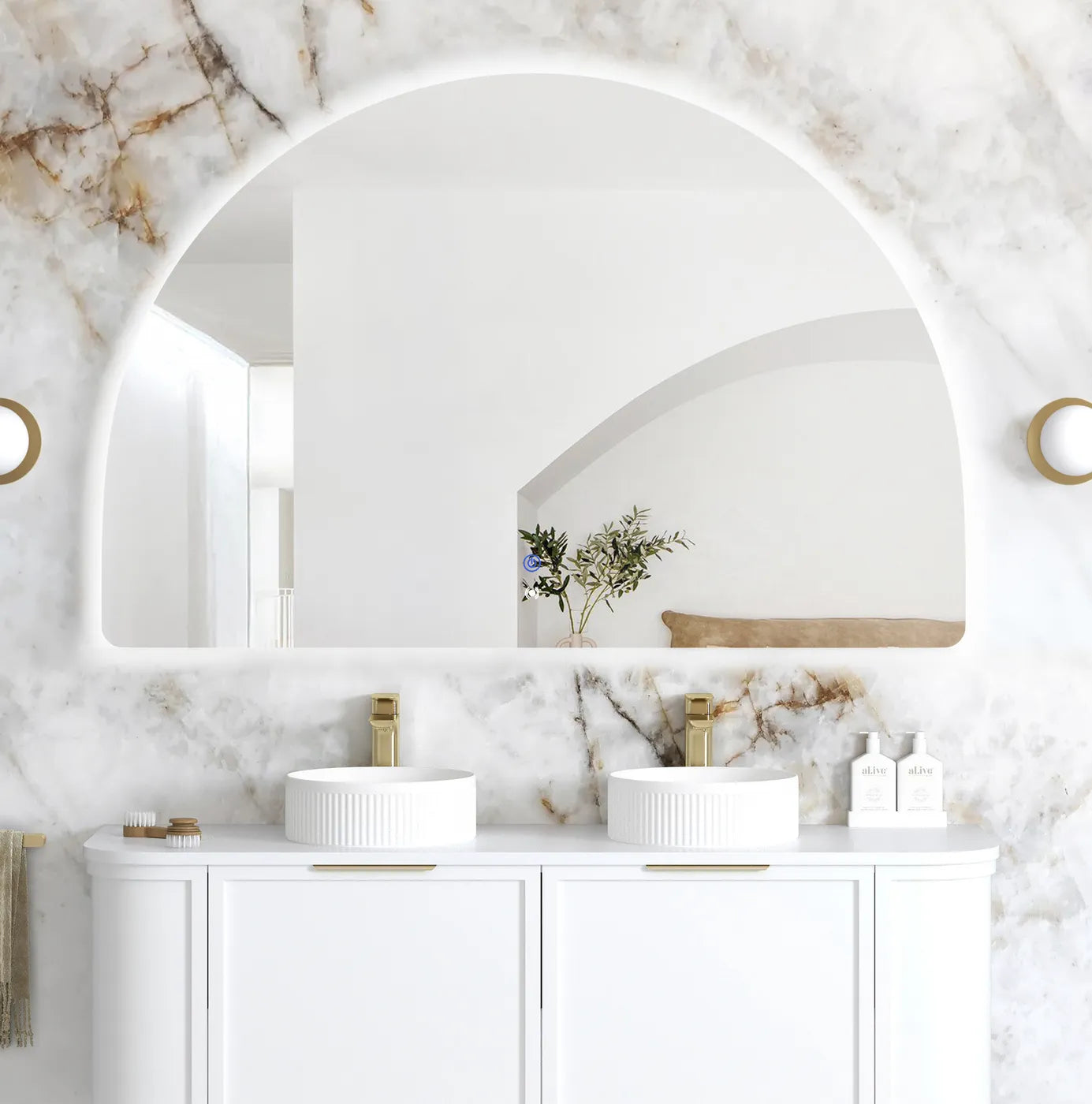 Moon Arched Frameless LED Mirror