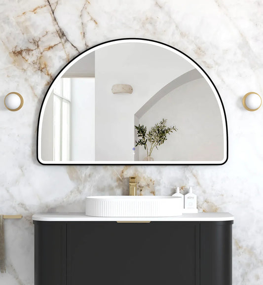 Moon Arched Black Framed LED Mirror