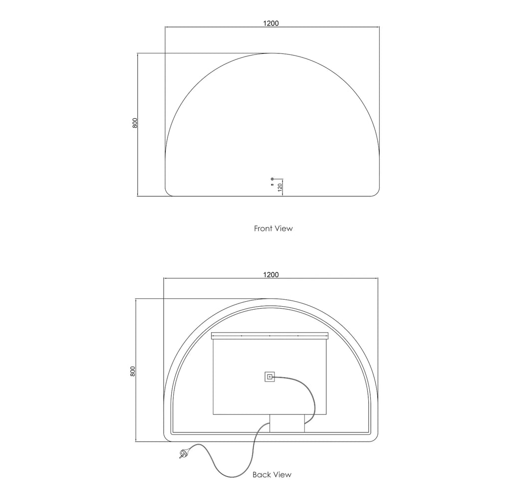 Moon Arched Frameless LED Mirror