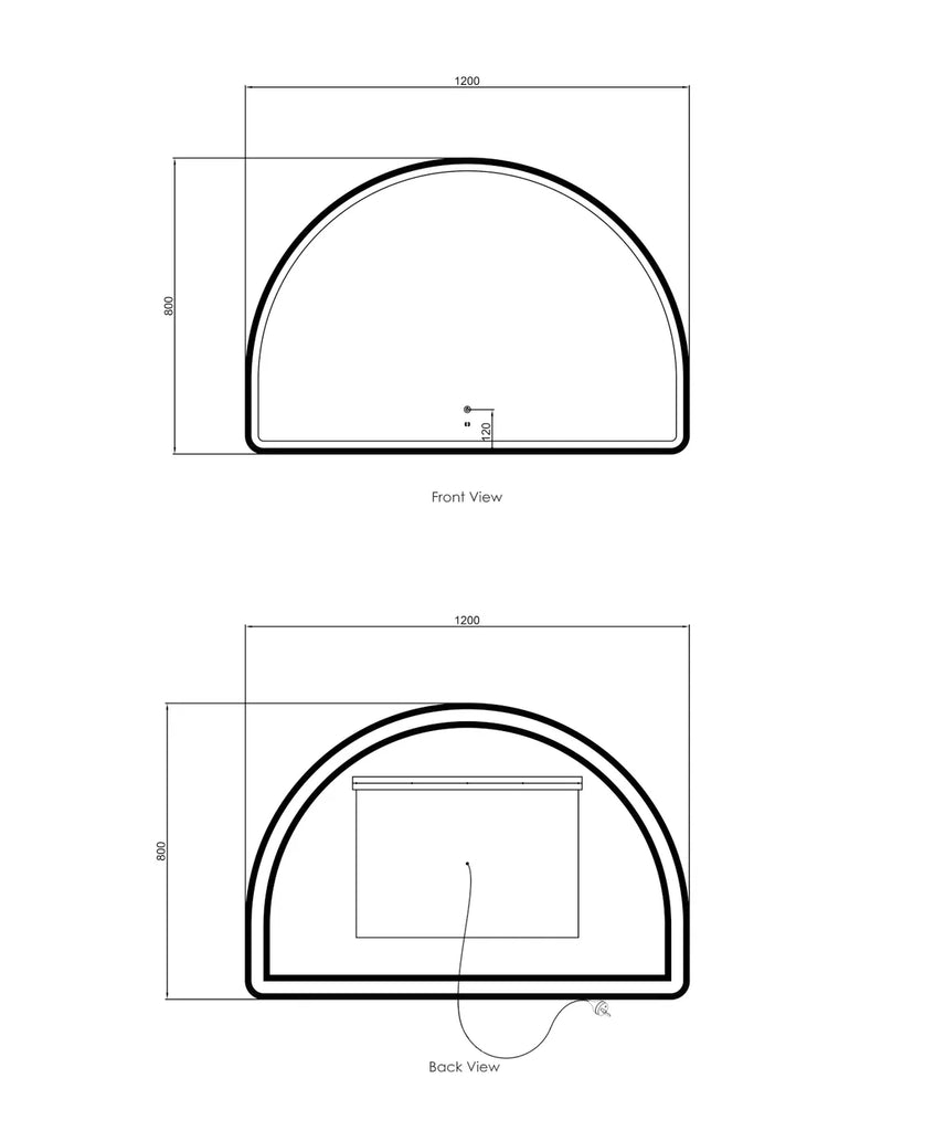 Moon Arched Gold Framed LED Mirror