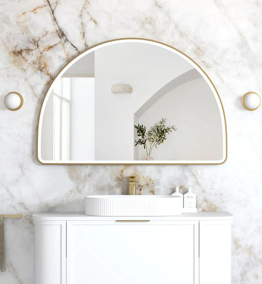 Moon Arched Gold Framed LED Mirror