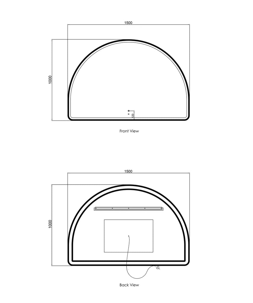 Moon Arched White Framed LED Mirror