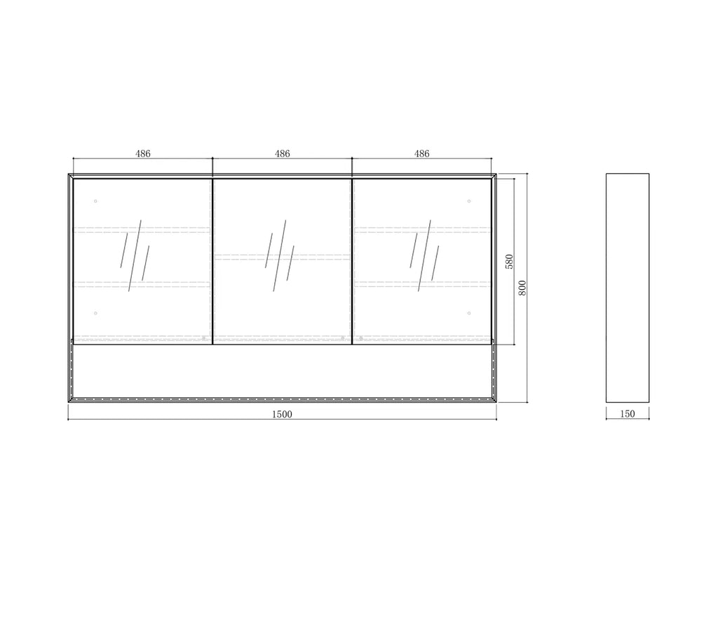 Unity 3 Door Oak Shaving Cabinet