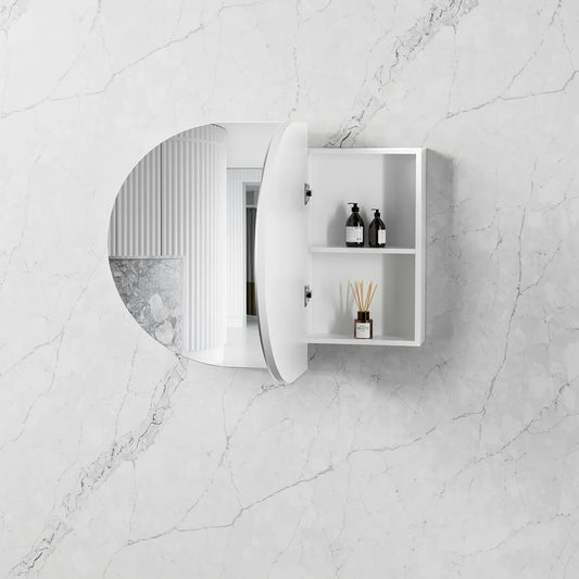 Zara 2 Door Oval Shaving Cabinet - White