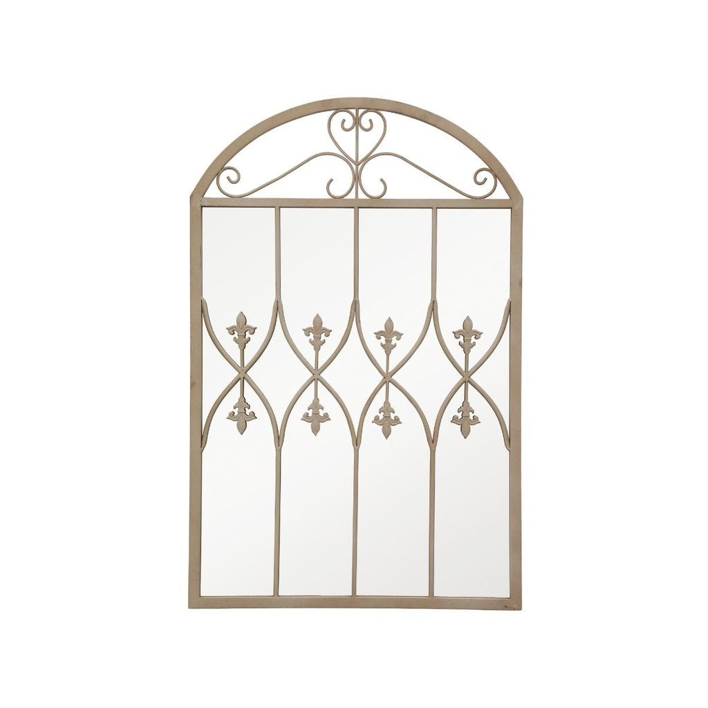 Serena Arched Windowpane Outdoor Wall Mirror