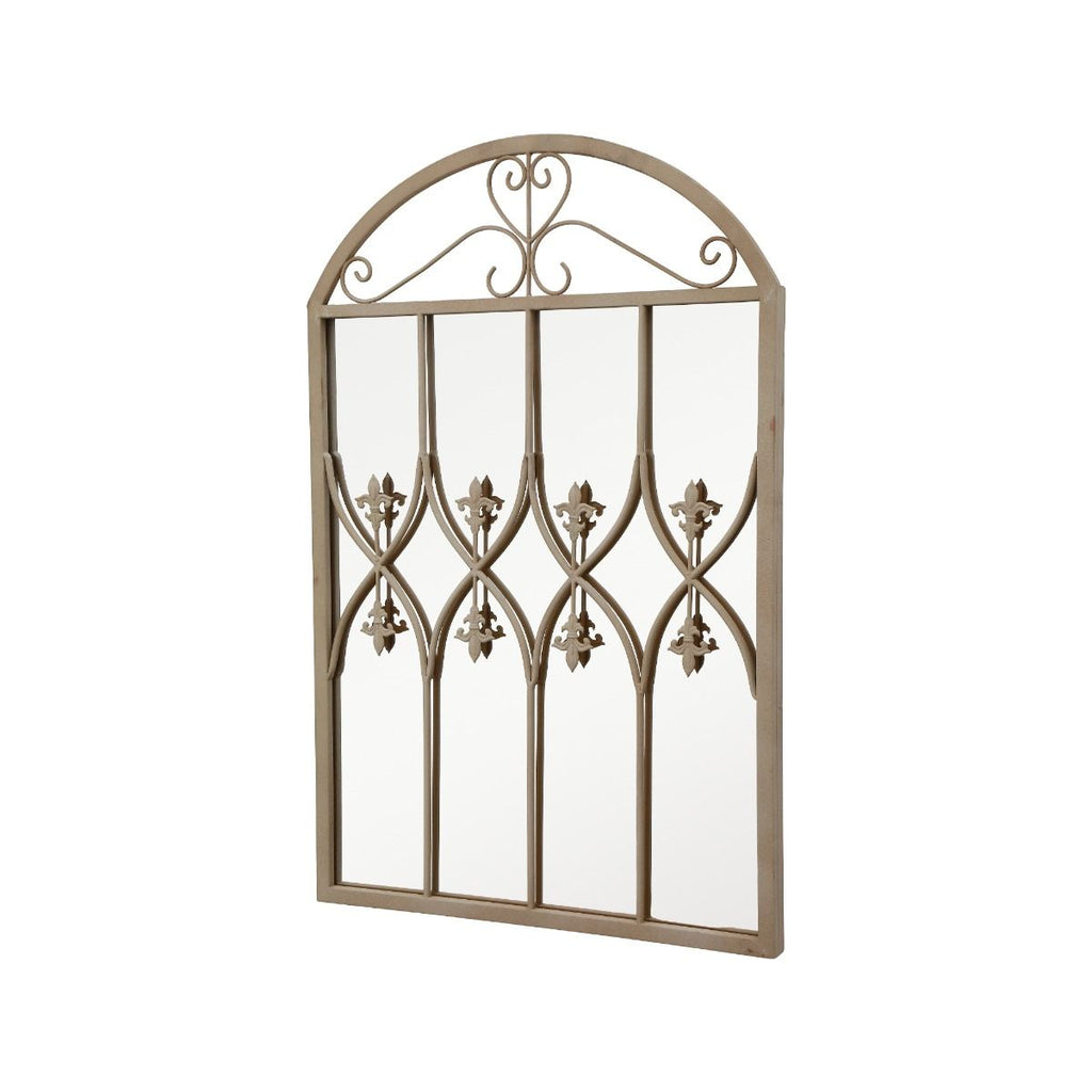 Serena Arched Windowpane Outdoor Wall Mirror