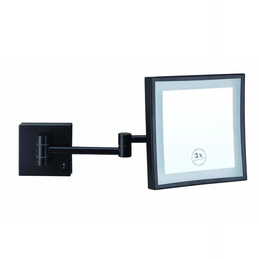 3x Magnification Mirror with Light – Matt Black