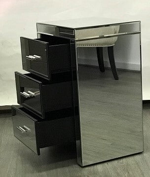 Mirrored Modern Bedside with 3 drawers