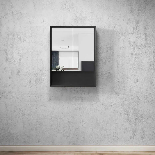 Apex 2 Door Black Shaving Cabinet