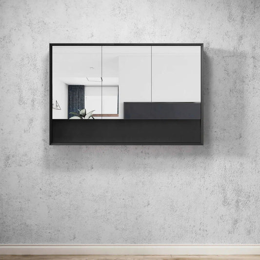 Apex 3 Door Black Shaving Cabinet