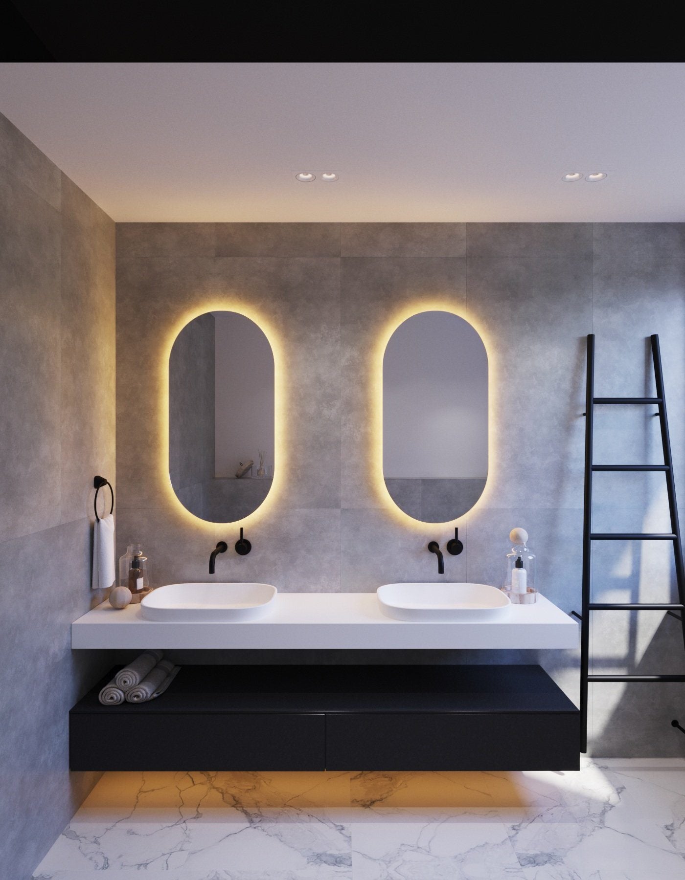 Ascona Oval Backlit Bathroom Mirror