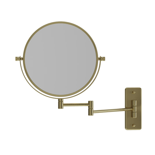 Brushed Brass Magnifying Shaving Mirror
