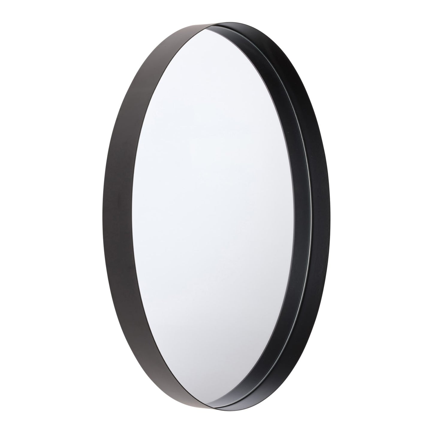 Cassius Black Round Mirror