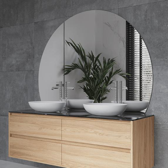 Hamilton D-Shaped Polished Edge Mirror