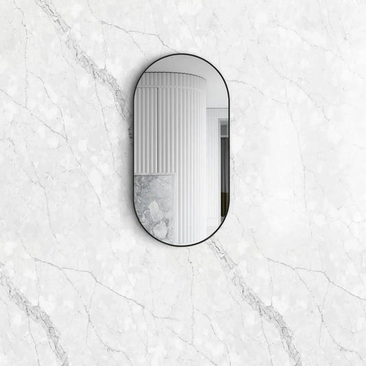 Flux Black Oval Mirror