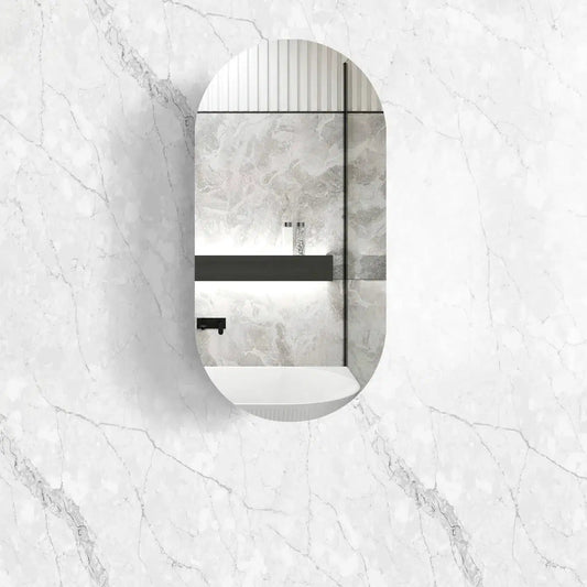 Flux Black Oval Shaving Cabinet