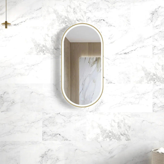 Flux Gold Oval LED Mirror
