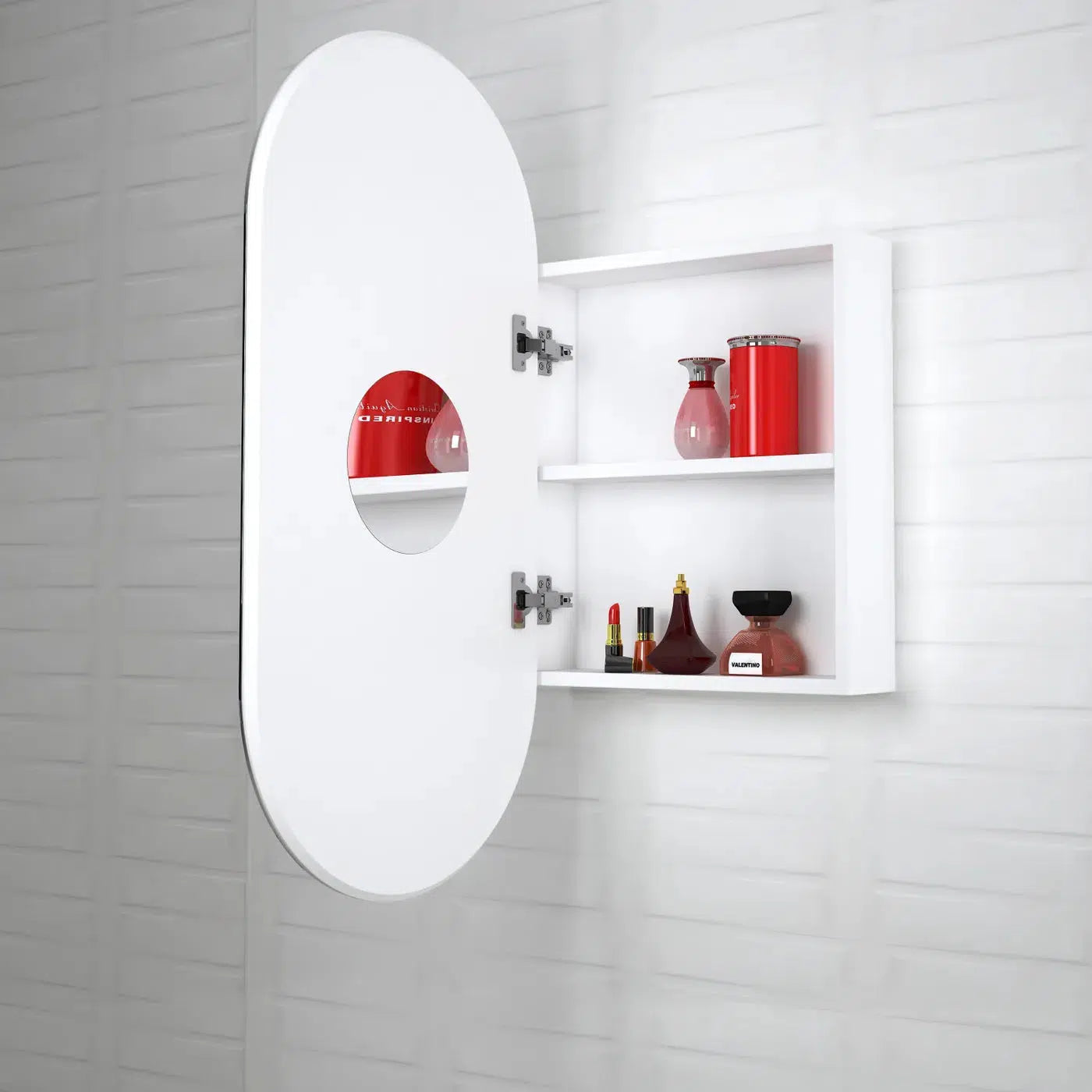 Flux White Oval Shaving Cabinet