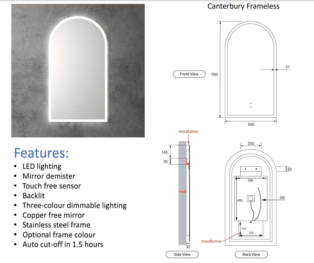 Canterbury Arch LED Mirror