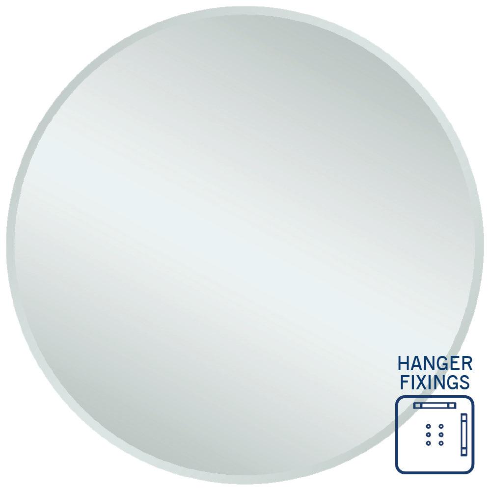 Kent Bevel Round Mirror - with Hanger Fixings