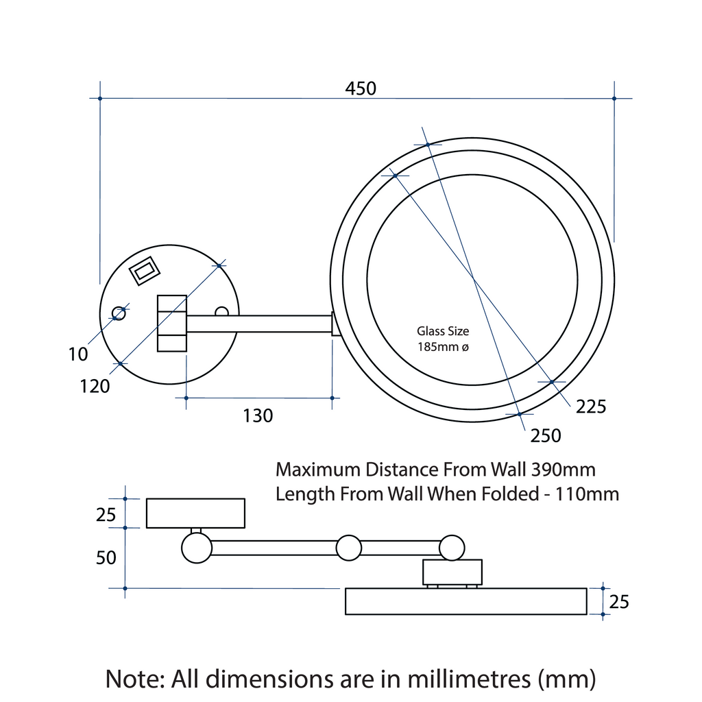 3x magnifying deals mirror with light