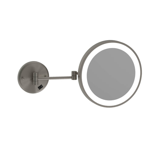 Brushed Nickel Magnifying LED Shaving Mirror
