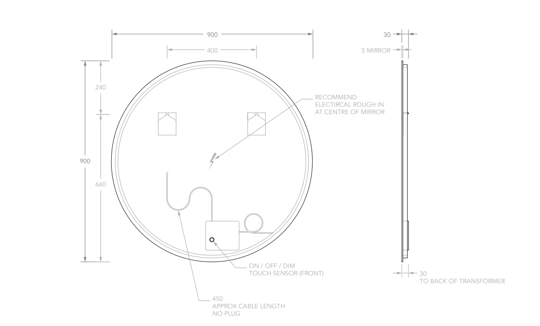 Luna Round LED Mirror