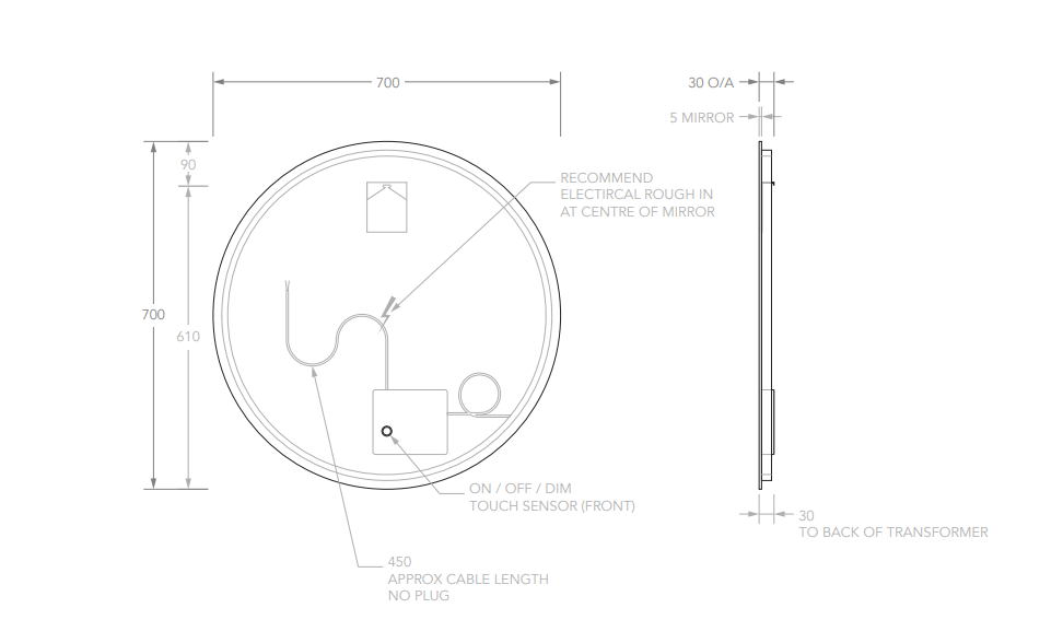 Luna Round LED Mirror