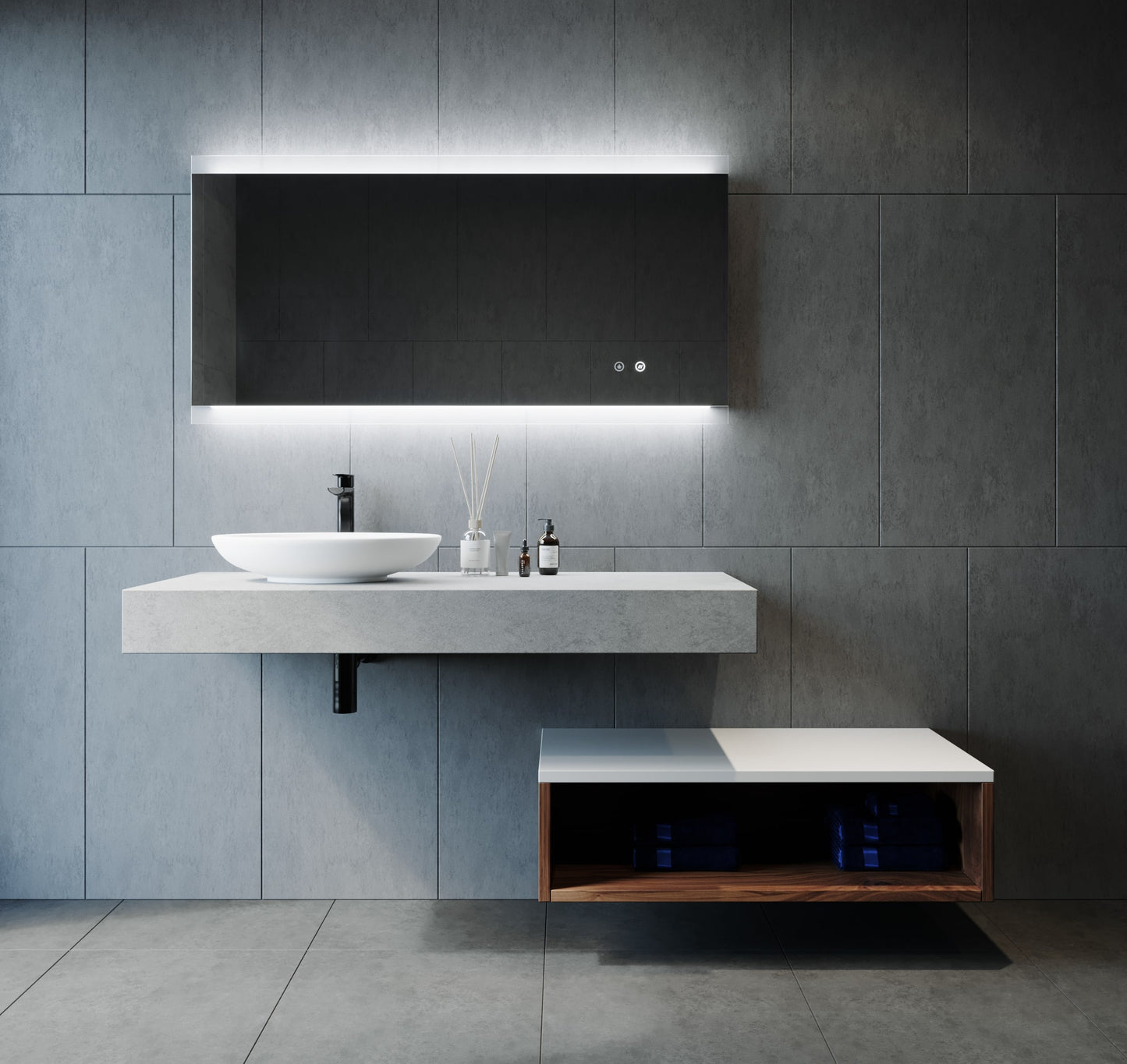 Remer Miro Backlit Bathroom Mirror - Optional Bluetooth Audio