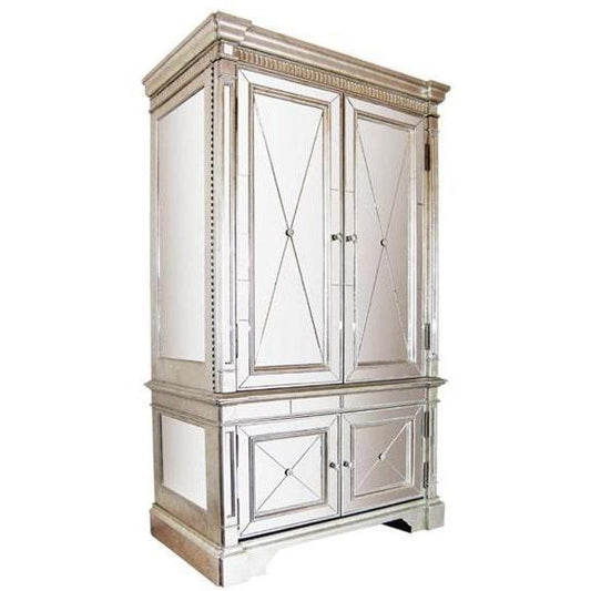 Mirrored Storage Cabinet Antique Ribbed