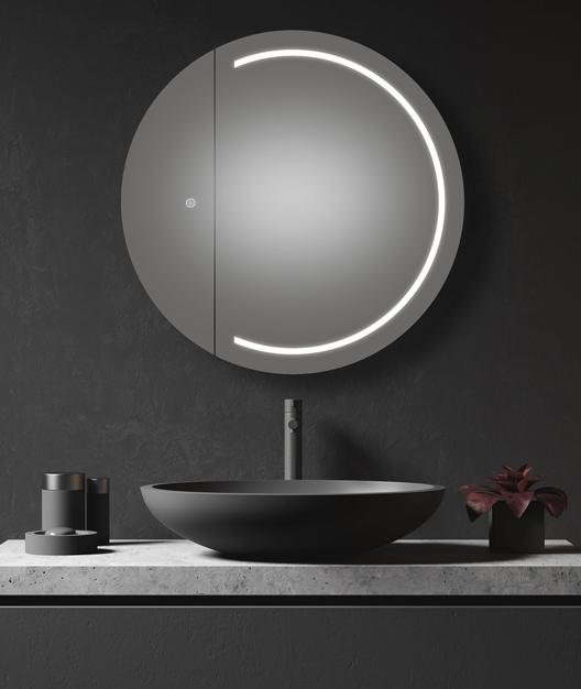 Remer Pearl LED Round Shaving Cabinet