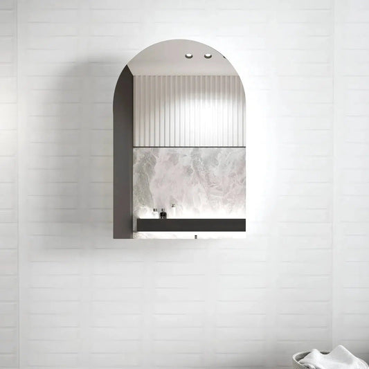 Rhodes Arched Black Shaving Cabinet