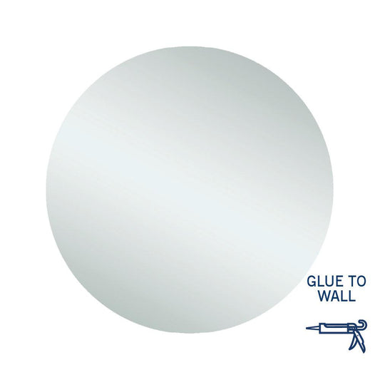 Rio Polished Edge Round Mirror - Glue to Wall