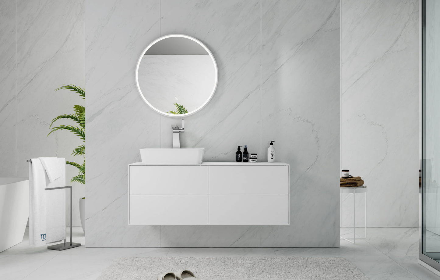 Belbagno Marmo Round LED Mirror