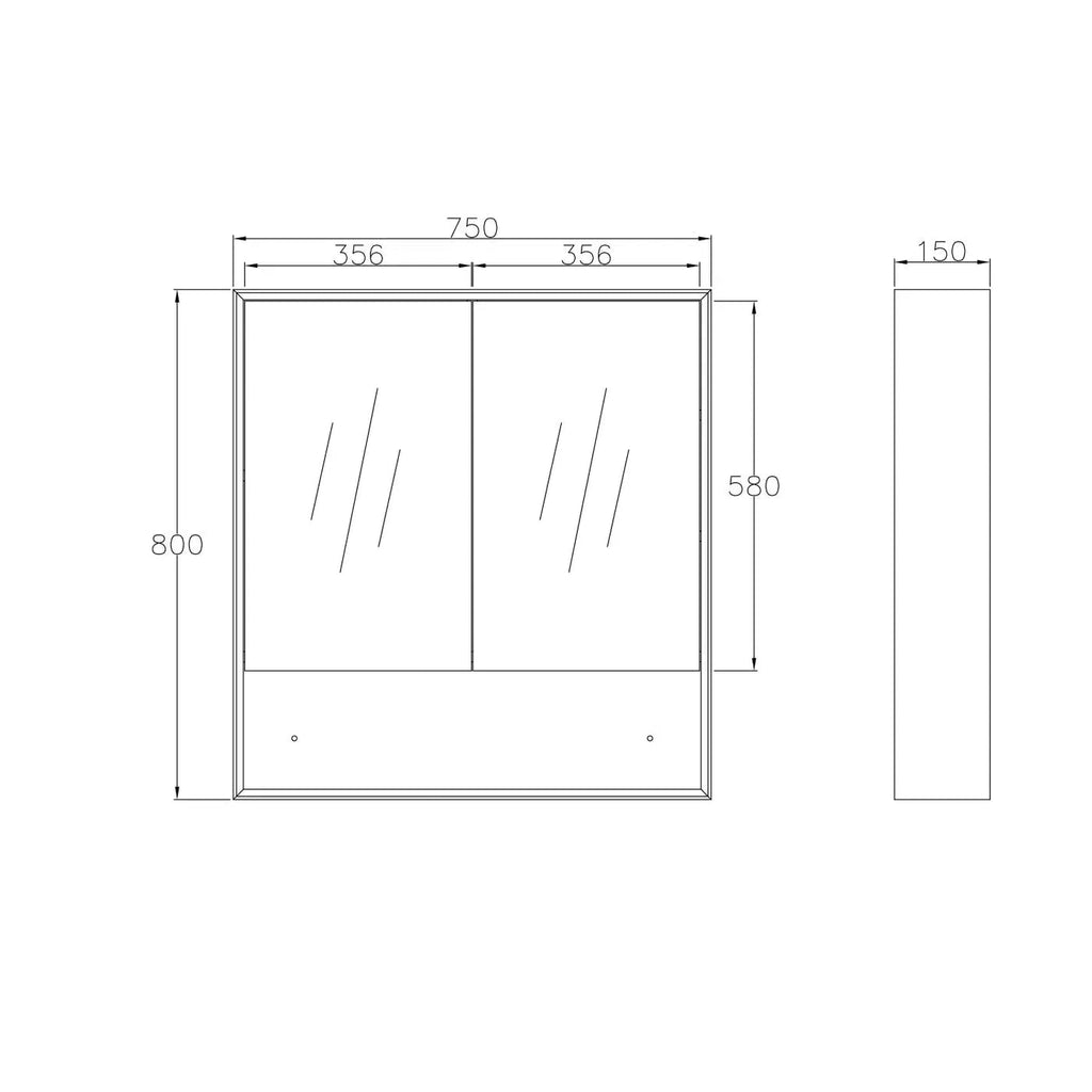 Unity 2 Door Oak Shaving Cabinet