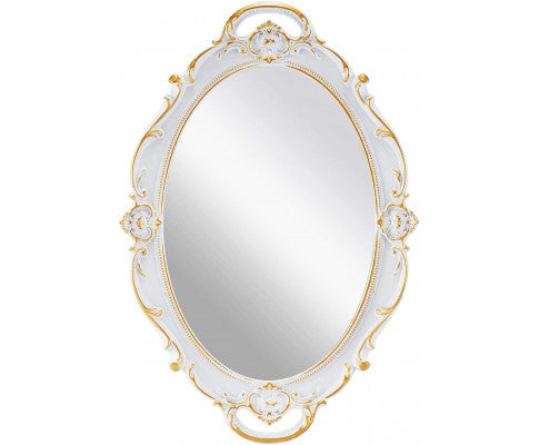 Hilda White Oval Mirror