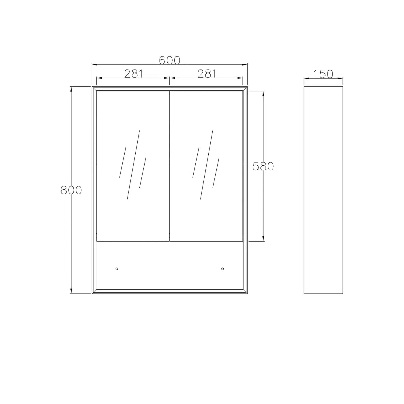 Waldo 2 Door White Shaving Cabinet