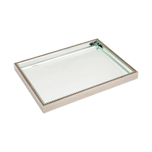 Zeta Mirror Tray - Antique Silver