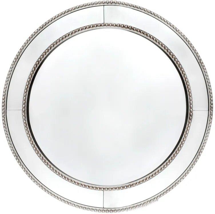 Zeta Wall Mirror - Round Antique Silver