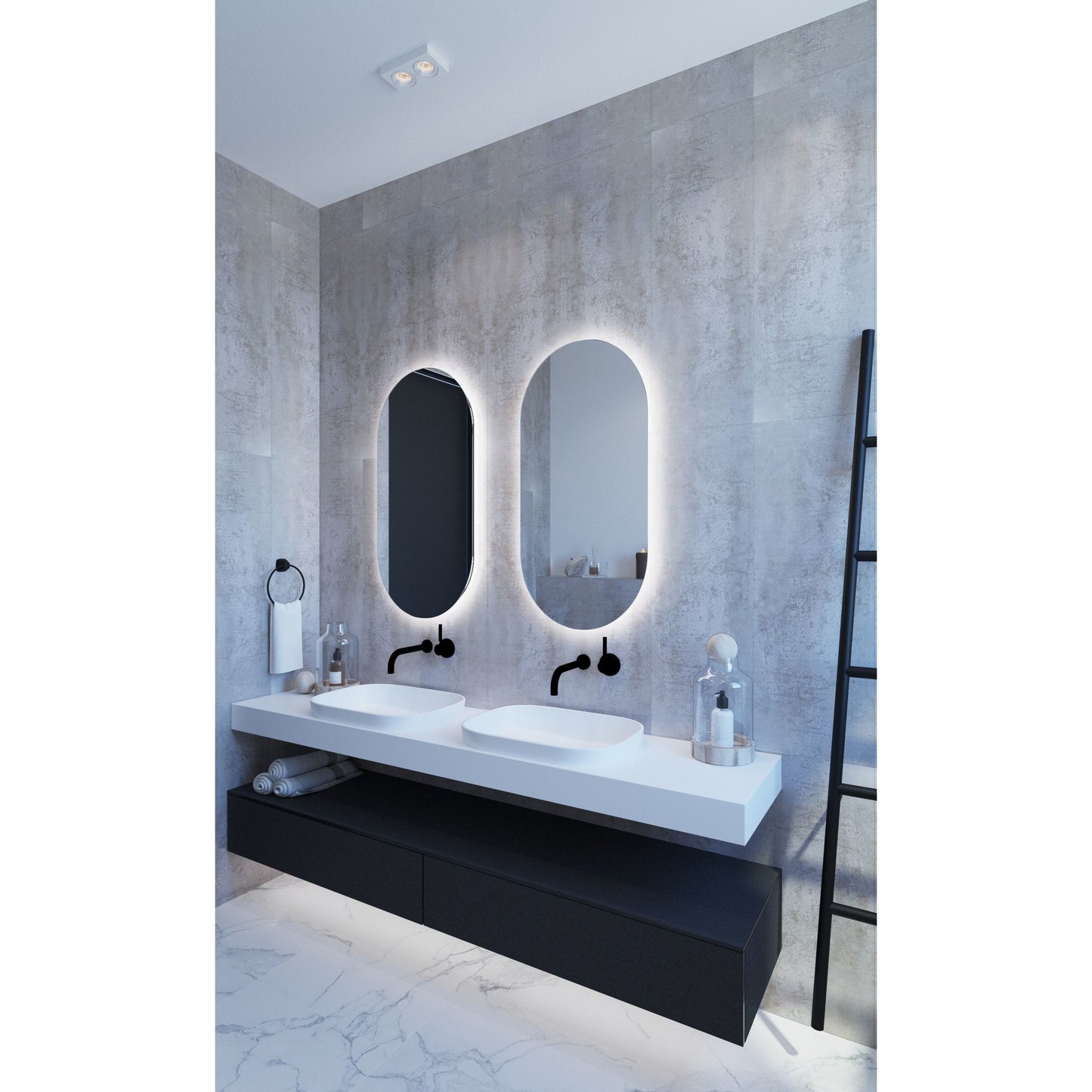 Ascona Oval Backlit Bathroom Mirror