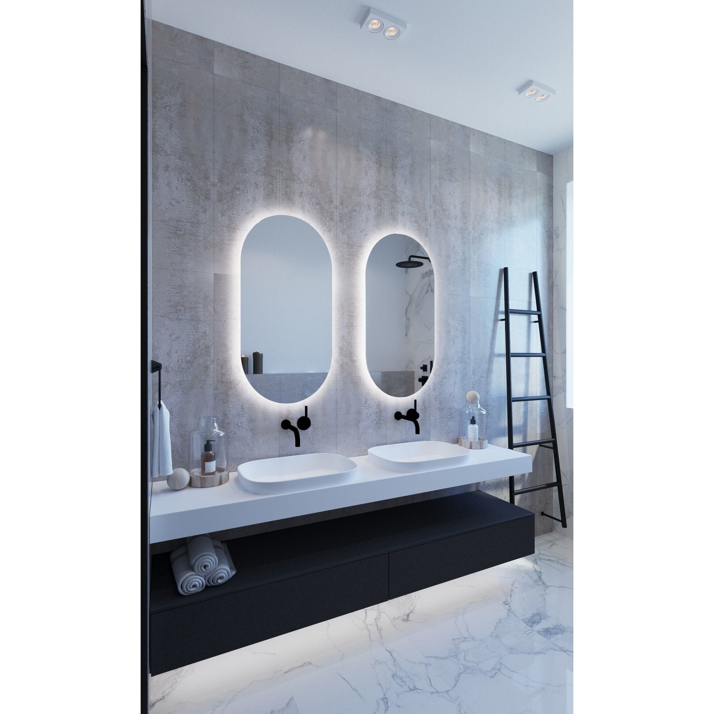Ascona Oval Backlit Bathroom Mirror