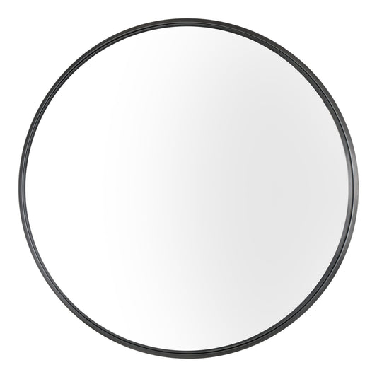 Cassius Gunmetal Round Mirror