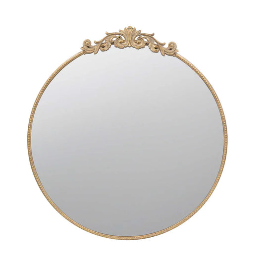 Leah Gold Round Mirror