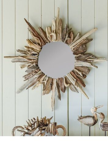 Driftwood Sunburst Mirror-Mirrors Direct